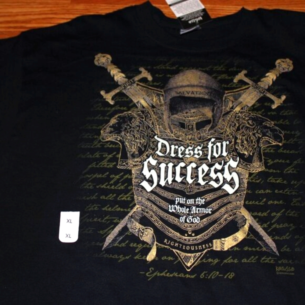 NWT Kerusso "Dress for Success" Christian T-Shirt - Size XL